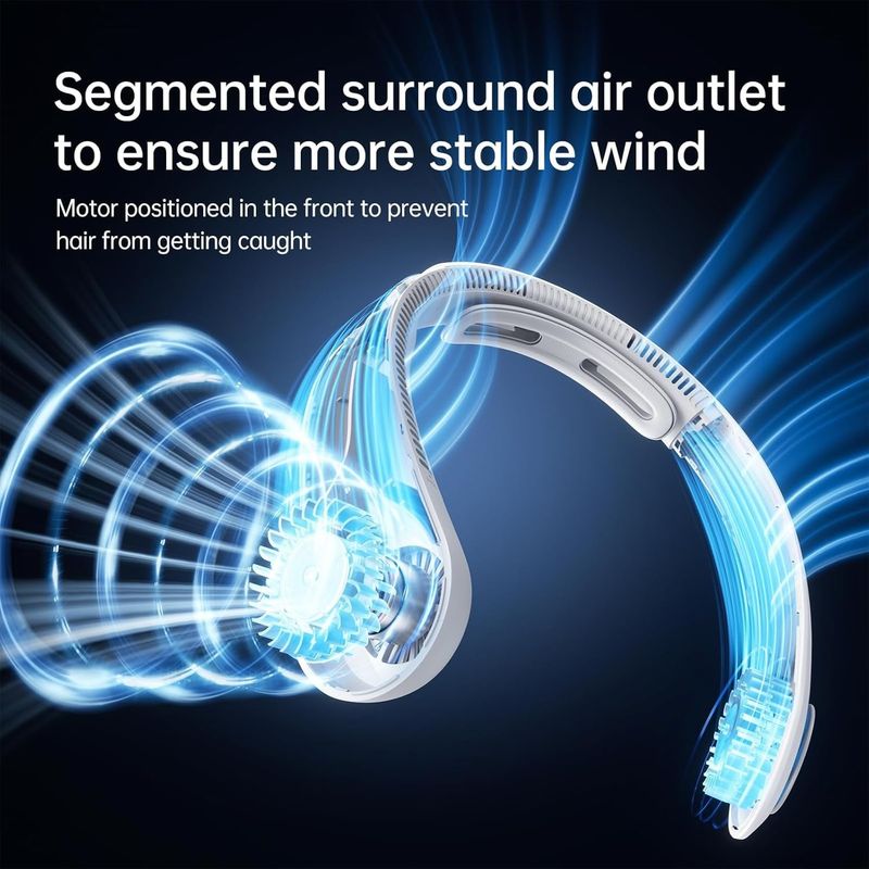Electronice si Electrocasnice - Climatizare si sisteme de incalzire - Aparate racire aer - Ventilatoare - Ventilator de gat, portabil si reincarcabil USB, 5 trepte de viteza, pana la 15 ore de functionare - Infinity.ro