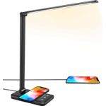 Casa si Gradina - Corpuri si surse de iluminat - Veioze si lampi - Veioze - Lampa de birou LED cu incarcare wireless pentru iOs si Android, pliabila, touch control - Infinity.ro