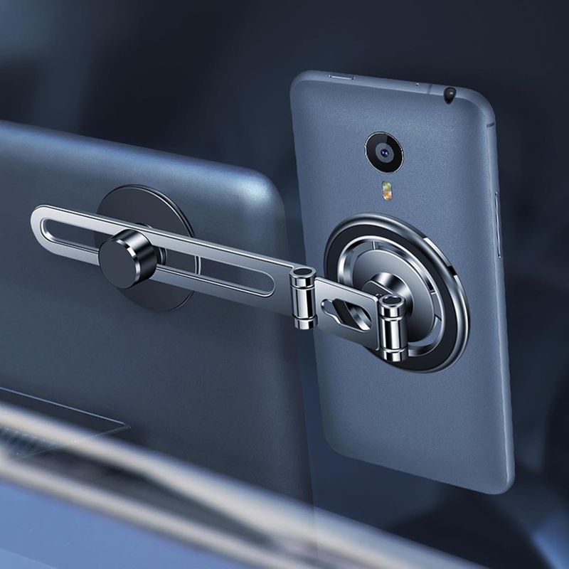 Auto si Moto - Piese auto si accesorii - Interior auto - Accesorii interior - Suport telefon auto magnetic, montaj in spatele ecranului tactil Tesla, BYD, Dacia Spring, Hyundai Kona, telescopic - Infinity.ro