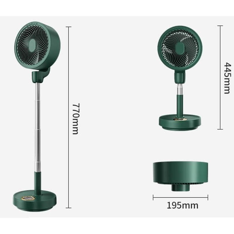 Electronice si Electrocasnice - Climatizare si sisteme de incalzire - Aparate racire aer - Ventilatoare - Ventilator cu picior reglabil pe inaltime, Ideas4Comfort, rotativ, portabil, telecomanda, reincarcabil USB - Infinity.ro