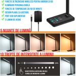 Casa si Gradina - Corpuri si surse de iluminat - Veioze si lampi - Veioze - Lampa de birou LED cu incarcare wireless pentru iOs si Android, pliabila, touch control - Infinity.ro