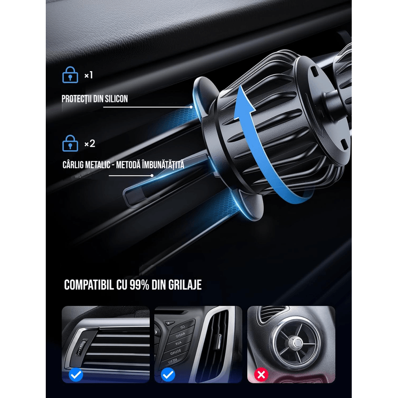 Auto si Moto - Electronice auto - Accesorii electronice auto - Suport de telefon cu MagSafe pentru masina, 20 de magneti puternici, suport magnetic pentru grila de ventilatie auto - Infinity.ro
