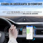 Auto si Moto - Electronice auto - Accesorii electronice auto - Suport auto cu incarcare wireless, prindere in grila de ventilatie, universal Android si iOS, wireless charger, 15W - Infinity.ro