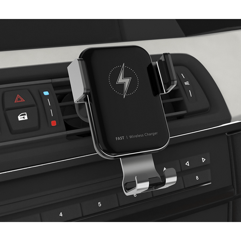 Auto si Moto - Electronice auto - Accesorii electronice auto - Suport auto cu incarcare wireless, prindere in grila de ventilatie, universal Android si iOS, wireless charger, 15W - Infinity.ro