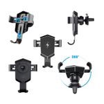 Auto si Moto - Electronice auto - Accesorii electronice auto - Suport auto cu incarcare wireless, prindere in grila de ventilatie, universal Android si iOS, wireless charger, 15W - Infinity.ro