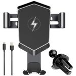Auto si Moto - Electronice auto - Accesorii electronice auto - Suport auto cu incarcare wireless, prindere in grila de ventilatie, universal Android si iOS, wireless charger, 15W - Infinity.ro