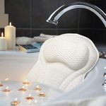 Casa si Gradina - Sanitare - Cazi si cabine de dus - Accesorii cada - Perna baie pentru cada, 6 ventuze, ergonimica, suport cap barbati si femei, 3D Mesh - Infinity.ro