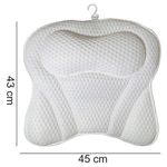 Casa si Gradina - Sanitare - Cazi si cabine de dus - Accesorii cada - Perna baie pentru cada, 6 ventuze, ergonimica, suport cap barbati si femei, 3D Mesh - Infinity.ro