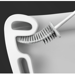 Casa si Gradina - Sanitare - Suporturi si accesorii baie - Accesorii baie - Perie de toaleta cu cap flexibil din silicon, design ergonomic, uscare rapida, montaj pe perete sau podea - Infinity.ro