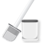 Casa si Gradina - Sanitare - Suporturi si accesorii baie - Accesorii baie - Perie de toaleta cu cap flexibil din silicon, design ergonomic, uscare rapida, montaj pe perete sau podea - Infinity.ro