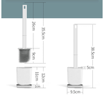 Casa si Gradina - Sanitare - Suporturi si accesorii baie - Accesorii baie - Perie de toaleta cu cap flexibil din silicon, design ergonomic, uscare rapida, montaj pe perete sau podea - Infinity.ro