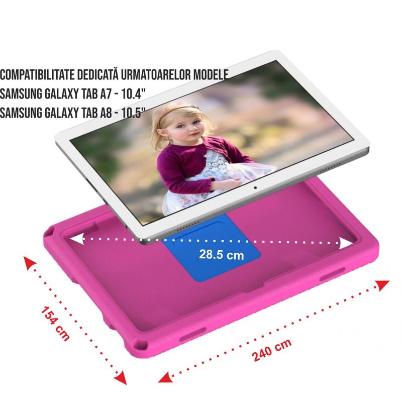 Laptop, Telefoane si Tablete - Tablete si accesorii tablete - Accesorii Tablete - Huse tablete - Husa protectie tableta fata spate pentru copii, compatibila cu Samsung Galaxy TAB A8, TAB A7 10.4 - 10.5 inch - Infinity.ro