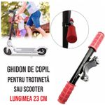 Sport si Outdoor - Role, trotinete si skateboard - Piese si accesorii trotinete - Maner ghidon suplimentar trotineta, scuter, 23 cm, reglabil, mansoane din silicon, ghidon de copil pentru trotineta - Infinity.ro