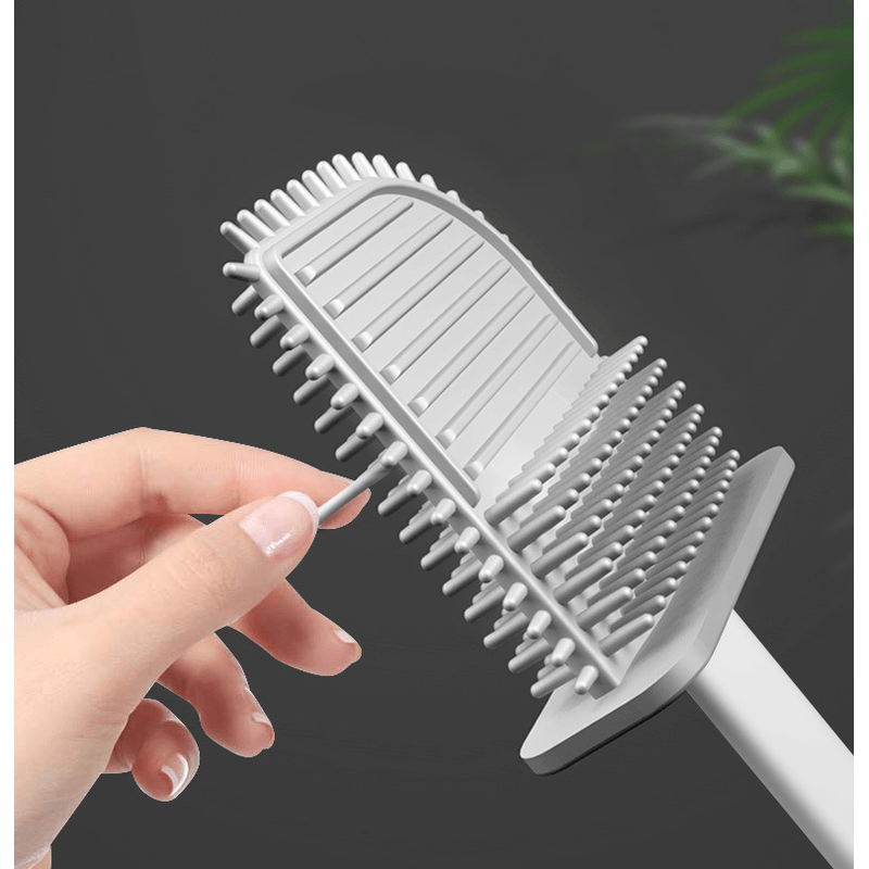 Casa si Gradina - Sanitare - Suporturi si accesorii baie - Accesorii baie - Perie de toaleta cu cap flexibil din silicon, design ergonomic, uscare rapida, montaj pe perete sau podea - Infinity.ro