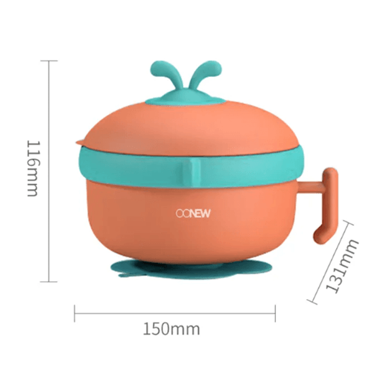 Jucarii, Copii si Bebe - Hrana si alaptare - Biberoane, suzete si accesorii hranire - Articole hranire bebelusi - Set caserola pentru hrana copii 3 in 1, 400 ml, din plastic BPA-free si otel inoxidabil 316 - Infinity.ro