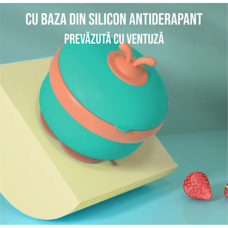 Jucarii, Copii si Bebe - Hrana si alaptare - Biberoane, suzete si accesorii hranire - Articole hranire bebelusi - Set caserola pentru hrana copii 3 in 1, 400 ml, din plastic BPA-free si otel inoxidabil 316 - Infinity.ro