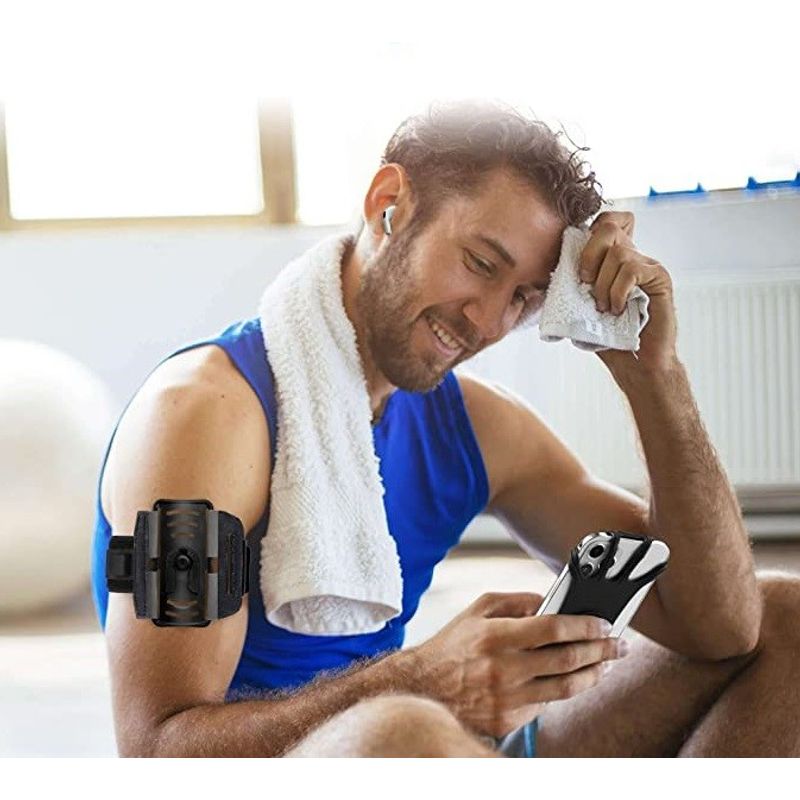 Sport si Outdoor - Echipament Sportiv - Accesorii echipament sportiv - Genti si borsete fitness - Husa Banderola pentru brat mana pentru alergat, detasabila, universala, 360  rotire si cu acces usor la ecran, negru - Infinity.ro
