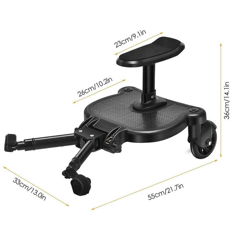Jucarii, Copii si Bebe - Carucioare si articole de transport - Accesorii transport copii - Adaptor de carucior pentru al doilea copil, remorca carucior, platforma buggy board cu scaun demontabil, 2 roti - Infinity.ro