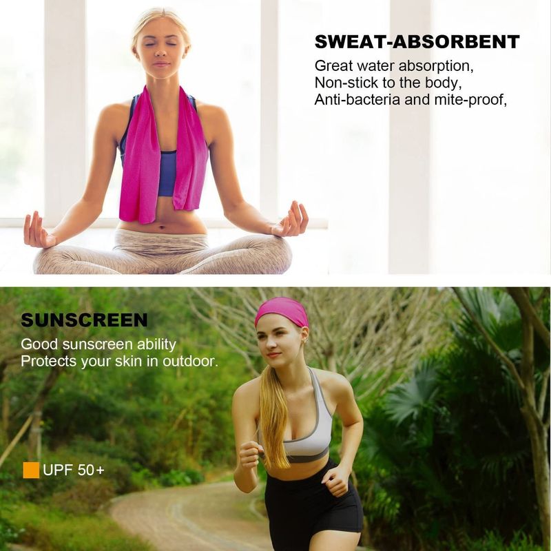 Sport si Outdoor - Echipament Sportiv - Accesorii echipament sportiv - Prosoape fitness - Prosop racoritor cu microfibre pentru fitness, alergari, drumetii, yoga, cu un efect de racire a pielii, 85x30 cm - Infinity.ro