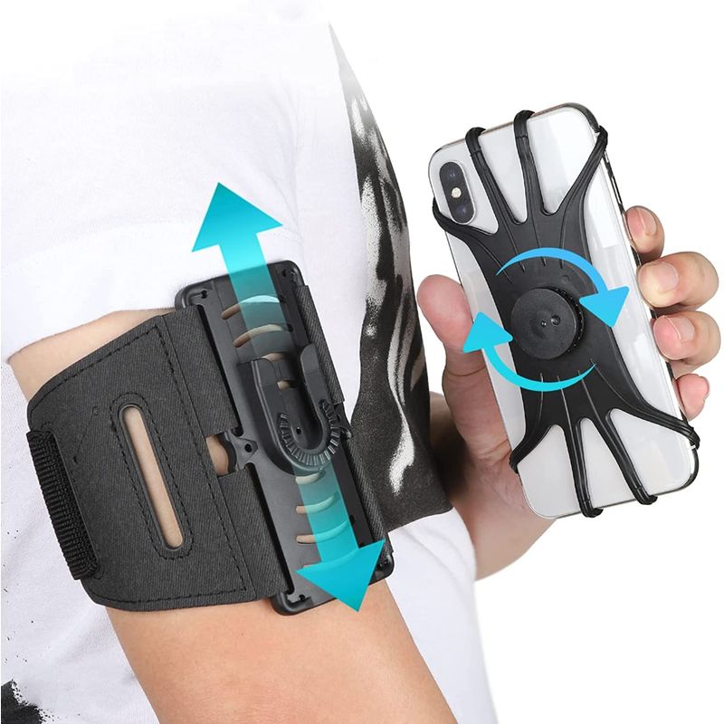 Sport si Outdoor - Echipament Sportiv - Accesorii echipament sportiv - Genti si borsete fitness - Husa Banderola pentru brat mana pentru alergat, detasabila, universala, 360  rotire si cu acces usor la ecran, negru - Infinity.ro