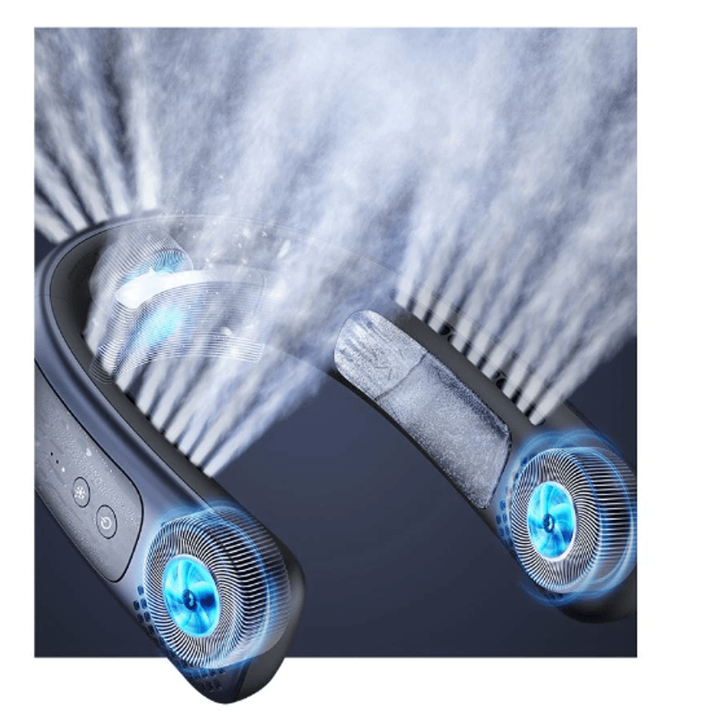 Electronice si Electrocasnice - Climatizare si sisteme de incalzire - Aparate racire aer - Ventilatoare - Ventilator portabil pentru gat, 3 trepte de viteza, USB, pana la 8 ore de functionare, acumulatori 4000 mA Albastru - Infinity.ro
