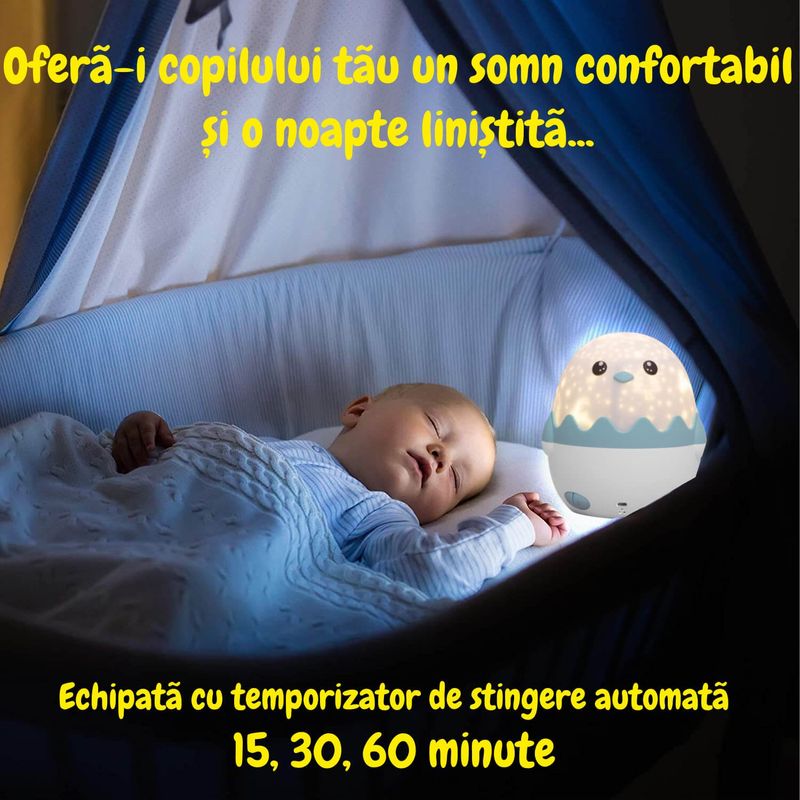 Casa si Gradina - Corpuri si surse de iluminat - Veioze si lampi - Lampi de veghe copii - Lampa muzicala pentru copii cu proiector si cu telecomanda si Bluetooth, portabila cu LEDuri multicolore, telecomanda - Infinity.ro