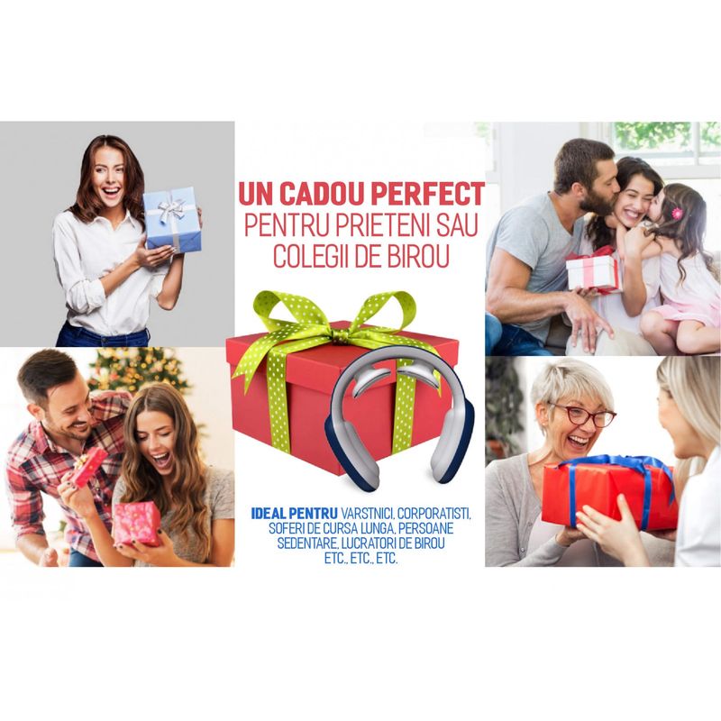 Ingrijire personala si Cosmetice - Sanatate si wellness - Articole wellness - Aparate si dispozitive de masaj - Aparat masaj cervical cu impulsuri electromagnetice, cu incalzire, portabil, 3 moduri de masaj - Infinity.ro