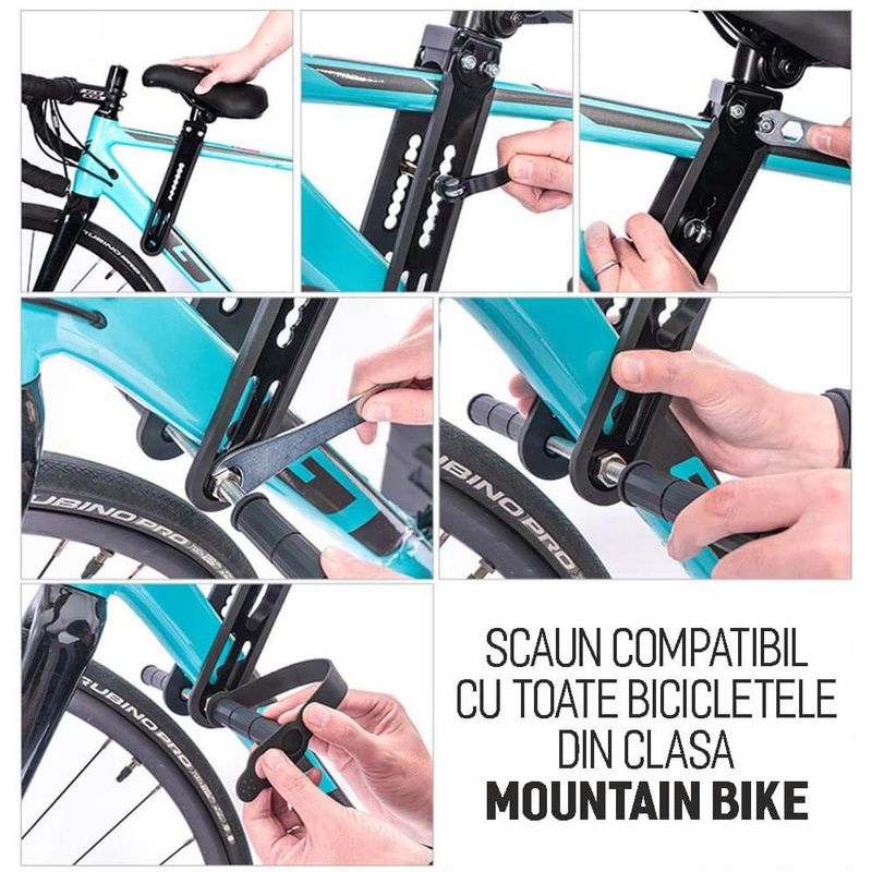 Sport si Outdoor - Ciclism - Accesorii pentru biciclete - Scaune copii pentru biciclete - Scaun copil bicicleta fata, cu montaj pe cadru, 2-5 ani, capacitate 32 kg, sa de copil bicicleta cu suport picioare - Infinity.ro