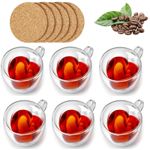 Casa si Gradina - Bucatarie si vesela - Cani si pahare - Cani si cesti - Pahar perete dublu cu maner, forma de inima, 240 ml, set 1 2 4 6, sticla borosilicata premium termorezistenta - Infinity.ro