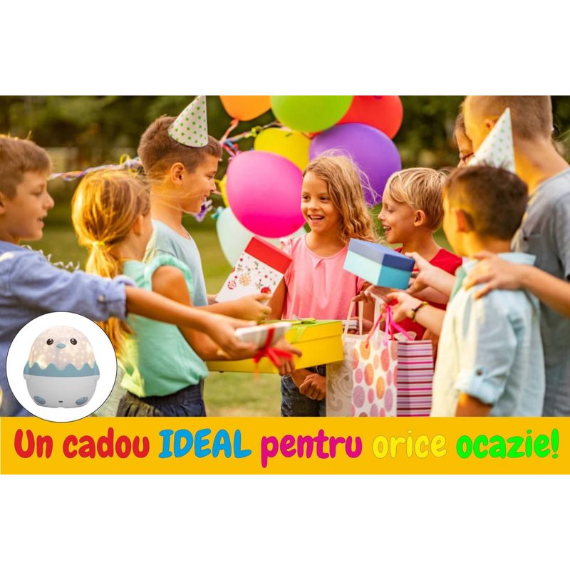 Casa si Gradina - Corpuri si surse de iluminat - Veioze si lampi - Lampi de veghe copii - Lampa muzicala pentru copii cu proiector si cu telecomanda si Bluetooth, portabila cu LEDuri multicolore, telecomanda - Infinity.ro