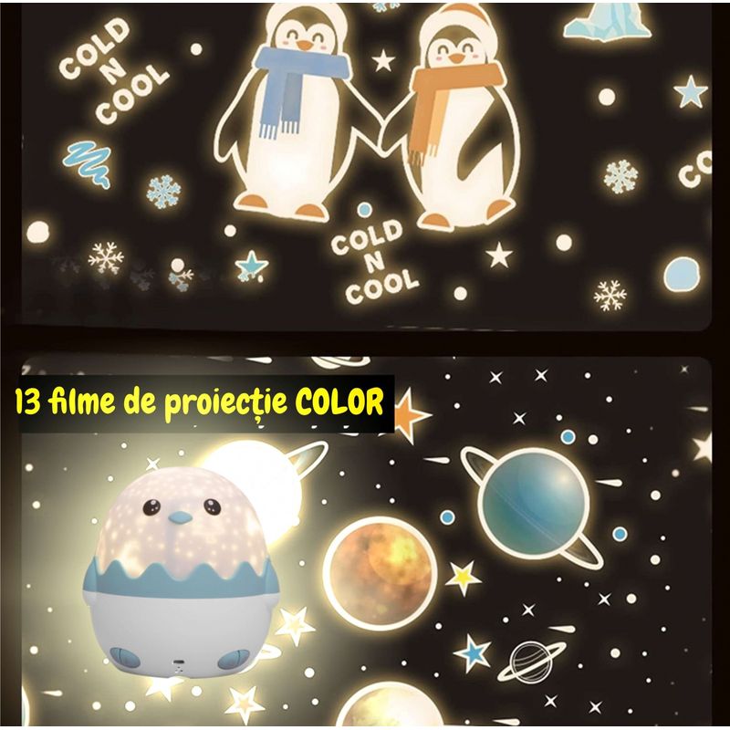 Casa si Gradina - Corpuri si surse de iluminat - Veioze si lampi - Lampi de veghe copii - Lampa muzicala pentru copii cu proiector si cu telecomanda si Bluetooth, portabila cu LEDuri multicolore, telecomanda - Infinity.ro