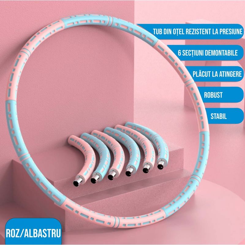 Sport si Outdoor - Accesorii si echipamente sportive - Gimnastica - Set cerc fitness Hula Hoop pentru antrenament gimnastica si slabit, 90 cm, Ideas4Comfort - Infinity.ro