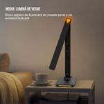 Casa si Gradina - Corpuri si surse de iluminat - Veioze si lampi - Veioze - Lampa de birou cu incarcarcator wireless pentru telefon iOs si Android, afisaj ora, data, temperatura - Infinity.ro