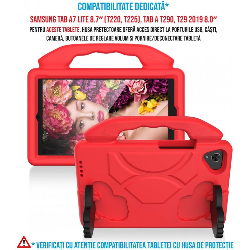 Laptop, Telefoane si Tablete - Tablete si accesorii tablete - Accesorii Tablete - Huse tablete - Husa protectie tableta pentru copii compatibila cu Samsung Tab A7 Lite 8.7 inch (T220, T225), Tab A T290 - Infinity.ro
