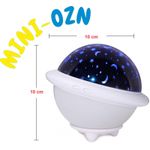 Casa si Gradina - Corpuri si surse de iluminat - Veioze si lampi - Lampi de veghe copii - Lampa de veghe MINI-OZN portabila cu LEDuri pentru copii, cu proiector, lumina 3 culori, reglabila - Infinity.ro