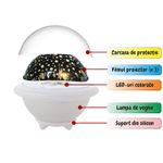 Casa si Gradina - Corpuri si surse de iluminat - Veioze si lampi - Lampi de veghe copii - Lampa de veghe MINI-OZN portabila cu LEDuri pentru copii, cu proiector, lumina 3 culori, reglabila - Infinity.ro