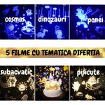 Casa si Gradina - Corpuri si surse de iluminat - Veioze si lampi - Lampi de veghe copii - Lampa de veghe proiector pentru copii portabila cu LEDuri multicolore si cu reglare a intensitatii, lumina alba - Infinity.ro