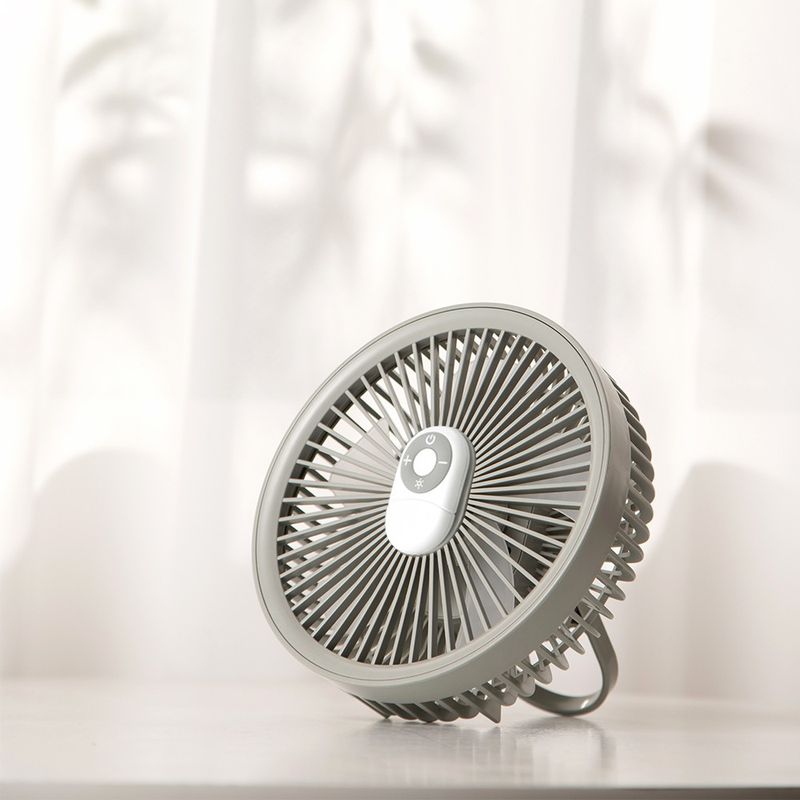 Electronice si Electrocasnice - Climatizare si sisteme de incalzire - Aparate racire aer - Ventilatoare - Ventilator cu carlig-suport portabil, Ideas4Comfort, portabil, telecomanda, reincarcabil USB, acumulatori 10W, 4000mAh - Infinity.ro