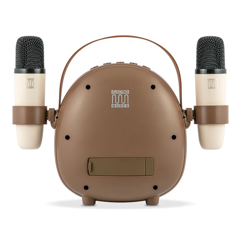 TV, Audio-Video si Foto - Portabile audio - Boxe portabile - Boxa Portabila Karaoke cu Bluetooth pentru copii,Electromures EM 1040 C,Port USB si TF,2 microfoane,6 efecte vocale,Maro - Infinity.ro