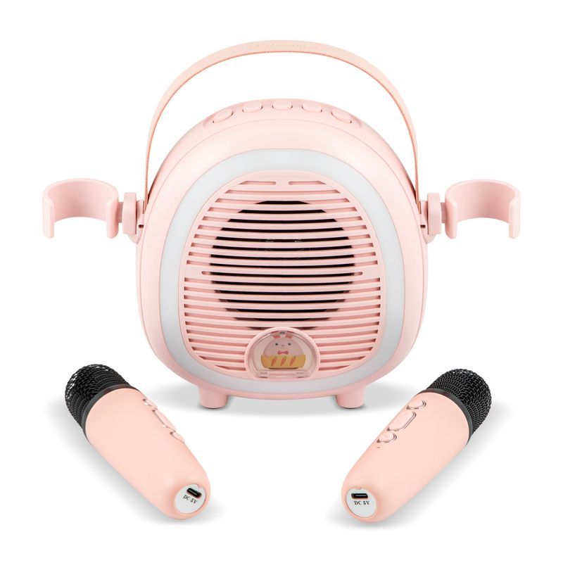 TV, Audio-Video si Foto - Portabile audio - Boxe portabile - Boxa Portabila Karaoke cu Bluethooth pentru copii,Electromures EM 1040 A,Port USB si TF,2 microfoane,6 efecte vocale,Roz - Infinity.ro