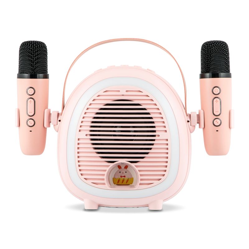 TV, Audio-Video si Foto - Portabile audio - Boxe portabile - Boxa Portabila Karaoke cu Bluethooth pentru copii,Electromures EM 1040 A,Port USB si TF,2 microfoane,6 efecte vocale,Roz - Infinity.ro