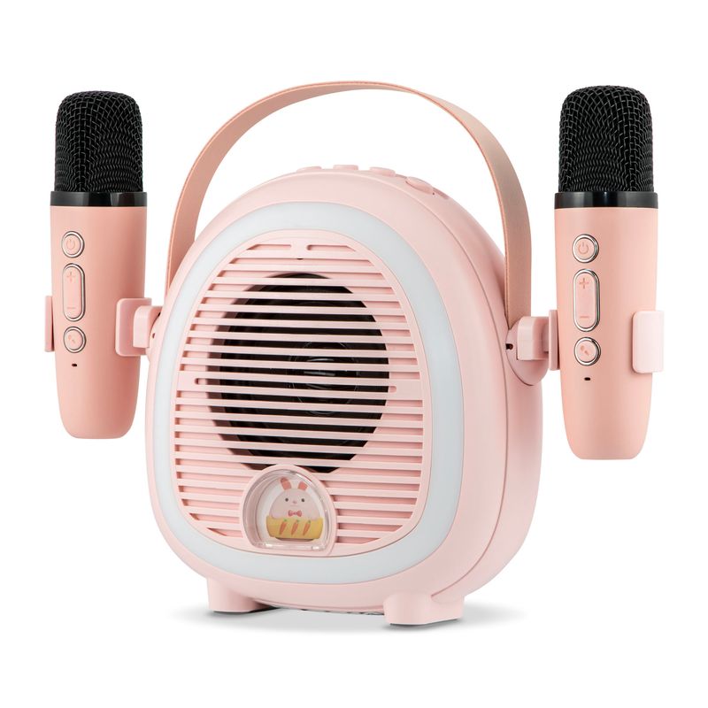 TV, Audio-Video si Foto - Portabile audio - Boxe portabile - Boxa Portabila Karaoke cu Bluethooth pentru copii,Electromures EM 1040 A,Port USB si TF,2 microfoane,6 efecte vocale,Roz - Infinity.ro