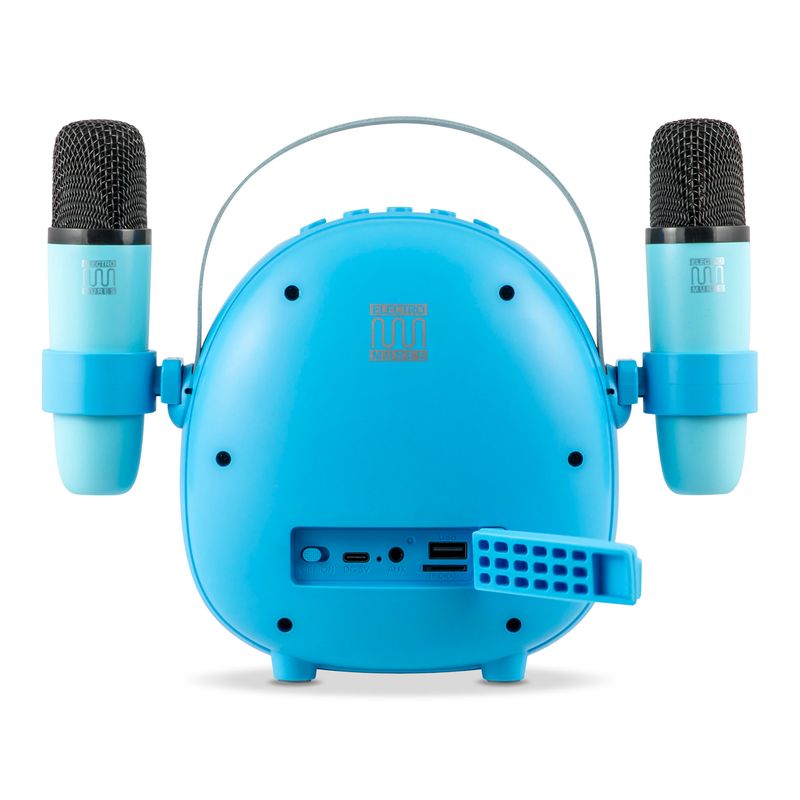 TV, Audio-Video si Foto - Portabile audio - Boxe portabile - Difuzor Karaoke cu Bluethooth pentru copii, Electromures EM 1040 B, Port USB si TF,2 microfoane,6 efecte vocale,Albastru - Infinity.ro