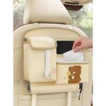 Casa si Gradina - Mobilier - Organizare si depozitare - Cutii depozitare - Geanta Multifunctionala de Depozitare, Daemi, Model Ursuleti, Scris Good Day, Suport Servetele si Telefon, 25x31 cm, Bej - Infinity.ro