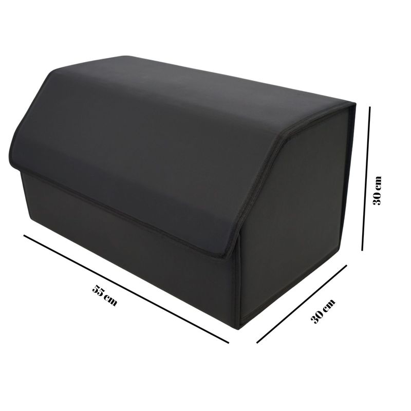 Casa si Gradina - Mobilier - Organizare si depozitare - Cutii depozitare - Cutie de Depozitare Auto, Daemi, 2 Compartimente Depozitare, Pliabil  si Rezistent la Uzura, Negru, 55 x 30 x 30cm - Infinity.ro