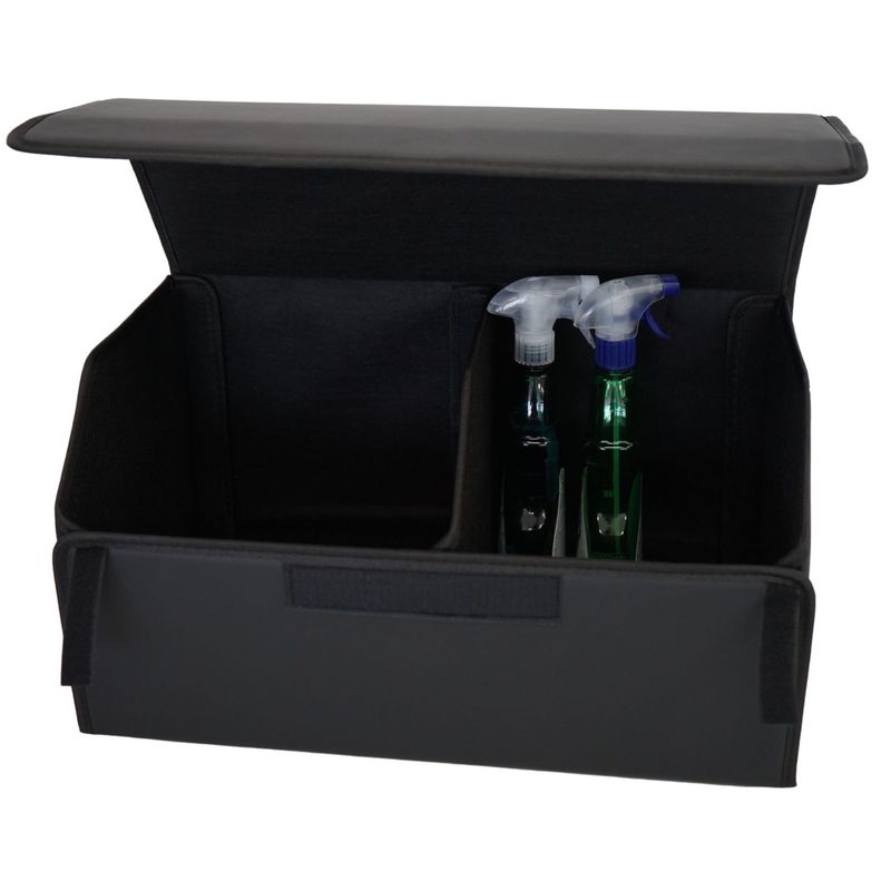 Casa si Gradina - Mobilier - Organizare si depozitare - Cutii depozitare - Cutie de Depozitare Auto, Daemi, 2 Compartimente Depozitare, Pliabil  si Rezistent la Uzura, Negru, 55 x 30 x 30cm - Infinity.ro