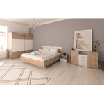 Casa si Gradina - Mobilier - Seturi de mobilier - Seturi dormitor - Set dormitor (pat 180x200 cm), stejar wotan/ alb, GABRIELA NEW - Infinity.ro