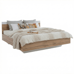 Casa si Gradina - Mobilier - Seturi de mobilier - Seturi dormitor - Set dormitor (pat 180x200 cm), stejar wotan/ alb, GABRIELA NEW - Infinity.ro
