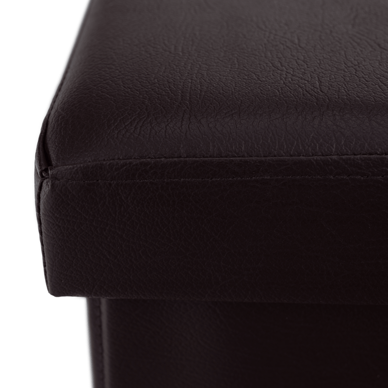 Casa si Gradina - Mobilier - Scaune si fotolii - Tabureti - Taburet pliabil, piele eco maro inchis, TELA NEW - Infinity.ro