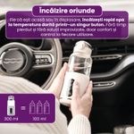 Jucarii, Copii si Bebe - Hrana si alaptare - Biberoane, suzete si accesorii hranire - Incalzitoare si termosuri bebe - Incalzitor Lapte Portabil, Temperatura Reglabila 37-55°C, Functie Termos, Temperatura Constanta 7 ore, 300 ml, Alb - Infinity.ro
